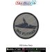 INS Kuthar Patch with detailed Indian Navy warship illustration on premium merrow border fabric in grey background, high quality collectible patch for jackets uniforms and military gear