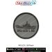 High quality digital printed INS LCU L 57 Patch featuring the detailed silhouette of the Indian Navy landing craft utility vessel LCU L 57 on durable fabric with a strong merrow stitched border, ideal for uniforms, jackets, backpacks, rider gear and naval