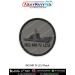 High quality digital printed INS Manohar Patch featuring the detailed silhouette of the Indian Navy auxiliary vessel INS Manohar with visible cabin, deck and bow structure, printed on durable fabric with a strong merrow stitched border, ideal for jackets,