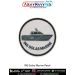 A high quality INS Solas Marine Patch featuring the detailed silhouette of the INS Solas Marine patrol craft on durable printed fabric with a strong merrow border, designed for jackets, uniforms, tactical backpacks, biker jackets, rucksacks, and collector