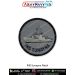 High quality INS Sunayna Patch featuring the Saryu class patrol vessel printed on durable fabric with a strong merrow border, suitable for jackets, tactical backpacks, naval uniforms, biker jackets, and Indian Navy collectible displays.