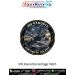 INS Kamorta Heritage Patch featuring Indian Navy anti-submarine warfare corvette INS Kamorta (P28) sailing through rough seas under dramatic skies. Premium round digital print fabric patch with navy blue outer ring, black merrow border and the motto "Hunt