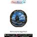 INS Karanj Heritage Patch featuring the Indian Navy's Kalvari-class diesel-electric attack submarine INS Karanj sailing on the ocean with the Indian National Flag. Premium round digital print fabric patch with navy blue border, black merrow edge and the m