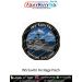INS Savitri Heritage Patch featuring Indian Navy offshore patrol vessel INS Savitri (P53) sailing at sea. Premium round digital print fabric patch with navy blue border, black merrow edge and the motto "Guarding Our Coast – Alert • Reliable • Strong".