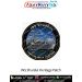 INS Shardul Heritage Patch featuring Indian Navy amphibious landing ship INS Shardul (L16) at sea. Premium round digital print fabric patch with navy blue border, black merrow edge and the motto "Landing With Purpose – Strength • Speed • Reliability".
