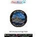 INS Sukanya Heritage Patch featuring Indian Navy offshore patrol vessel INS Sukanya (P51) sailing at sea. Premium round digital print fabric patch with navy blue border, black merrow edge and the motto "Patrolling With Pride – Ready • Vigilant • Dedicated