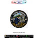 Round Internet Technician fabric patch featuring a fiber optic technician working on a residential fiber network distribution cabinet with optical cables, networking equipment and the slogan Connecting Every Home.