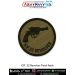 IOF .32 Revolver Pistol Patch - Olive green round tactical patch with black IOF .32 revolver silhouette and bold IOF .32 Revolver text - premium printed fabric with reinforced merrow border finish - perfect for jackets, vests, backpacks, NCC uniforms, and