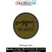 Round olive IWI Negev patch with black Negev machine gun silhouette and bold text “IWI NEGEV” - ArmyNavyAir tactical patch, 3" & 4".