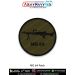 High-quality MG 6A machine gun patch featuring an olive-green tactical background, sleek black embroidery, and durable merrow border finish – perfect for military enthusiasts, collectors, and riders showcasing modern Indian infantry weapon heritage.