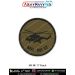 Round olive-drab tactical patch featuring the silhouette of the Mil Mi-17 helicopter with a black merrow border. Available in 3-inch and 4-inch sizes with Sewn-On, Pin & Velcro (Hook) backings.