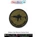 Modern Sub Machine Carbine Patch - olive-tan tactical patch featuring India’s indigenous MSMC firearm silhouette - premium printed fabric with fine merrow border finish - ideal for jackets, caps, tactical vests, NCC uniforms, and patriotic collections by