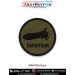 High quality MPATGM Patch featuring a detailed silhouette of the MPATGM man portable anti-tank guided missile on an olive green background with a clean merrow-stitched border - designed for defence collectors, infantry enthusiasts, bikers, NCC cadets and