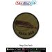 High-quality Naga Dao Patch featuring the traditional tribal sword design with detailed handle and sheath embroidery on an olive tactical background, bordered in black - representing the warrior pride of the Naga tribes of Northeast India.