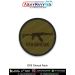 OFB Ghatak Patch - olive tactical patch featuring Indian-made Ghatak assault rifle silhouette - premium printed fabric with stitched merrow border - durable, realistic design for jackets, vests, and tactical uniforms by ArmyNavyAir