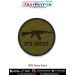 High-quality OFB Trichy Patch featuring a rifle silhouette on an olive-green tactical base with black merrow border - celebrating India’s indigenous arms manufacturing excellence from Ordnance Factory Tiruchirappalli.