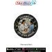 Premium round Pharmacist fabric patch featuring a professional pharmacist providing medication and healthcare guidance to a patient inside a modern pharmacy surrounded by pharmacy symbols, medicine shelves, healthcare signage, and the slogan Care Beyond M