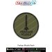 A high detail olive green round patch featuring the Prahaar tactical missile silhouette with a bold merrow border designed for defence collectors, missile system enthusiasts, bikers, trekkers, tactical gear users and military patch hobbyists.