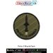 A highly detailed olive green round patch featuring the silhouette of the Prithvi II tactical missile with a reinforced merrow border - ideal for defence collectors, missile system enthusiasts, NCC cadets, bikers, trekkers and tactical gear users.