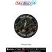 Premium round Professor fabric patch featuring a university professor teaching mathematics and science concepts to students in a classroom, surrounded by education-themed symbols including books, graduation caps, and academic columns, finished with a dura