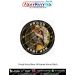 Premium Proud Army Mom Welcome Home round fabric patch featuring an Army soldier embracing his mother and daughter during a joyful military homecoming with black and gold border and detailed family reunion artwork.