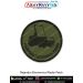 A highly detailed olive green round patch featuring the silhouette of the Prithvi II tactical missile with a reinforced merrow border - ideal for defence collectors, missile system enthusiasts, NCC cadets, bikers, trekkers and tactical gear users.