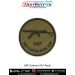 High-quality SAF Carbine 2A1 patch showing a detailed compact carbine silhouette on olive tactical fabric with a sturdy black merrow border and visible fabric weave - ideal for collectors, cadets, vehicle crews, and tactical enthusiasts seeking a durable,