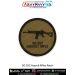 High-quality SG 552 Assault Rifles patch showing a detailed black SG 552 carbine silhouette on olive tactical fabric with visible weave texture and a durable black merrow border - ideal for collectors, NCC cadets, tactical teams, and firearm enthusiasts s