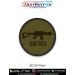 SIG 553 Patch - olive tactical patch featuring SIG SG 553 compact assault rifle silhouette - detailed digital printed design on olive fabric with merrow border - durable collectible patch for cadets and shooters by ArmyNavyAir