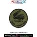 A detailed olive green round patch featuring the silhouette of the Shaurya ballistic missile in launch configuration, with a reinforced merrow border — designed for defence collectors, missile system enthusiasts, naval fans, trekkers, bikers and tactical