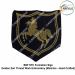 Border Security Force | BSF STC Ceremonial Formation | Div Sign (Horse) Golden Zari Embroidery On Black Velvet WIth Fiber Inner & Back Lining H 70mm x W 70mm : Chughs Navyug