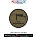 High-quality Sten Submachine Gun Patch showing a crisp black Sten SMG silhouette on olive tactical fabric with visible weave texture and a reinforced black merrow border - ideal for World War II history collectors, reenactors, NCC cadets, and tactical ent