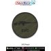 High-quality SVD Dragunov Sniper Rifle Patch showing the silhouette of the SVD rifle on olive tactical fabric with black merrow border and visible woven texture - designed for sharpshooters, military collectors, and rifle enthusiasts seeking an authentic,