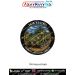 TATA Kestrel WHAP military vehicle patch featuring the indigenous 8x8 Wheeled Armoured Platform in Indian Army camouflage with soldiers operating the vehicle, realistic battlefield landscape, blue sky, black outer ring, gold divider ring, white TATA KESTR