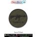 High-quality Taurus T9 rifle patch featuring a detailed silhouette of the Taurus T9 firearm on olive tactical background with a black merrow border - perfect for collectors, NCC cadets, firearm enthusiasts, and tactical gear lovers who appreciate modern r
