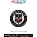 Telangana Police Veteran Patch featuring Telangana State Police insignia in navy blue round veteran badge with gold lettering, red police shield centre and black merrow border