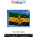 The Garhwal Rifles Flag featuring green yellow and black regiment colours with Garhwal Rifles insignia