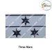 Indian Coast Guard Rank & Branch Badges (Sailors) For Summer Uniform-III GC Star |3 Good Conduct Star ( New Technology ) 3.8cm H X 6.5cm W