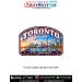 Toronto Canada City Memories travel patch featuring CN Tower, waterfront skyline and maple leaves