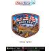 USA Road Trip adventure patch with open highway, red-rock desert landscape and adventure vehicle