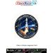 India Soars Higher – Vikram-1 Mission Patch featuring the Vikram-1 launch vehicle lifting off from SDSC Sriharikota, India, against Earth's horizon with an orbiting satellite, Indian National Flag, launch tower and mission team celebrating the launch. Pre