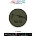 VZ.59 Patch – olive tactical circular patch featuring VZ.59 machine gun silhouette – military-inspired design with black merrow border – collectible embroidered patch for cadets and firearm enthusiasts by ArmyNavyAir