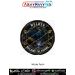 Premium round Welder fabric patch featuring a professional welder performing precision welding on steel sections with bright welding sparks, protective welding helmet, industrial workshop background, welding symbols, and the slogan Building the Future, fi