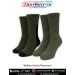 Premium Olive Green Woolen Socks shown with reinforced toe and heel, thick wool blend fabric and rib knit fit ideal for winter, trekking, riding and outdoor duty from ArmyNavyAir.