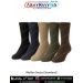 Premium Wollen Socks in Black Navy Blue Khaki Olive Green and Brown displayed upright showing rib knit wool blend material and reinforced construction ideal for winter, trekking and outdoor duty.