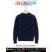 Black woollen V neck sweater with rib design on hanger showcasing full sleeve winter wear
