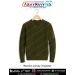 Woollen Sweater OG in olive green made with soft wool blend yarn featuring rib knit design, full sleeves and reinforced fabric areas suitable for winter warmth, uniform use and outdoor travel