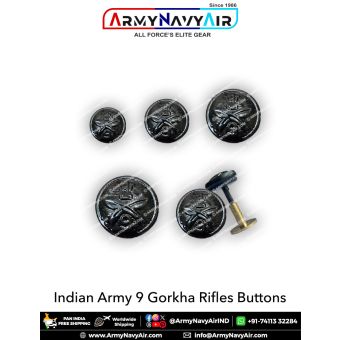 Indian Army 9 Gorkha Rifles Buttons : ArmyNavyAir.com