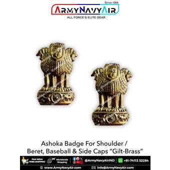 Ashoka For Shoulder - Cap Badges : ArmyNavyAir.com-Gilt-brass