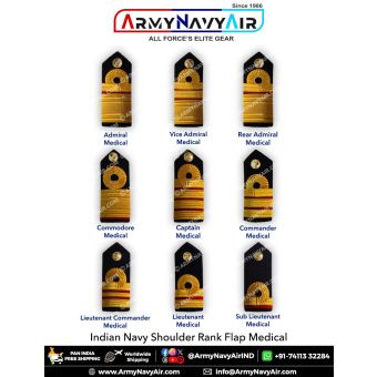 Indian Navy Medical Shoulder Rank Flaps : ArmyNavyAir.com